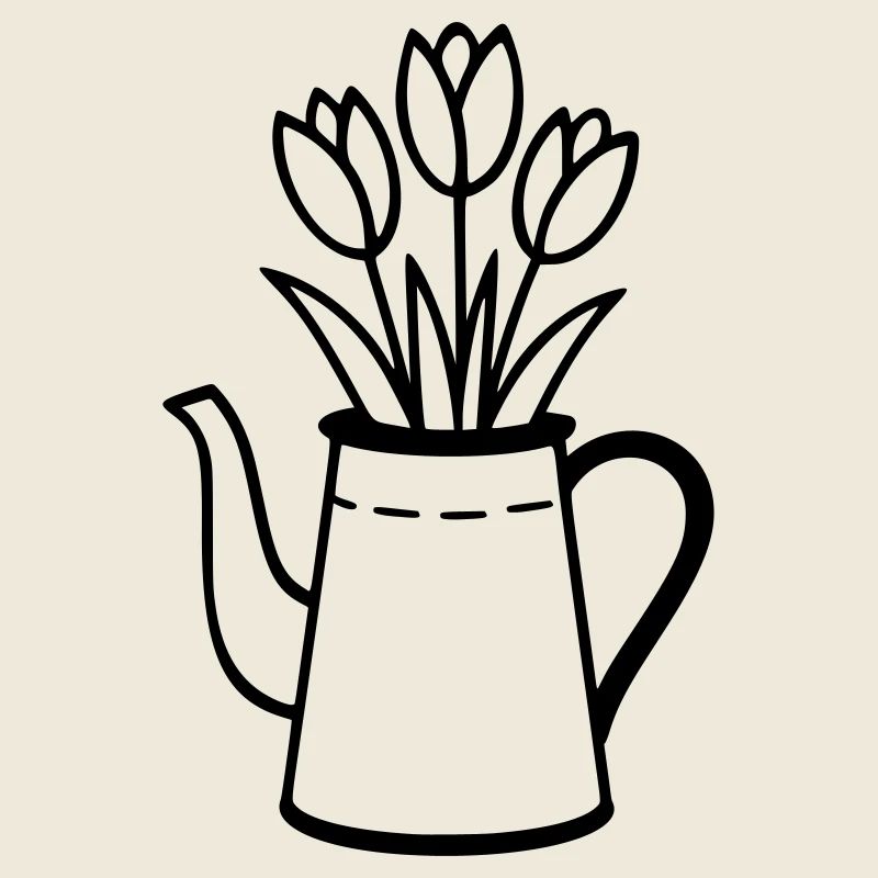 Jug with tulips – spring flower motif
