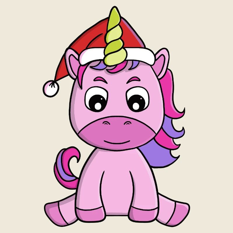 Santa Hat Festive Unicorn