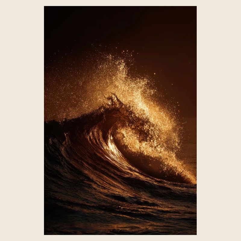 Golden Wave at Sunset