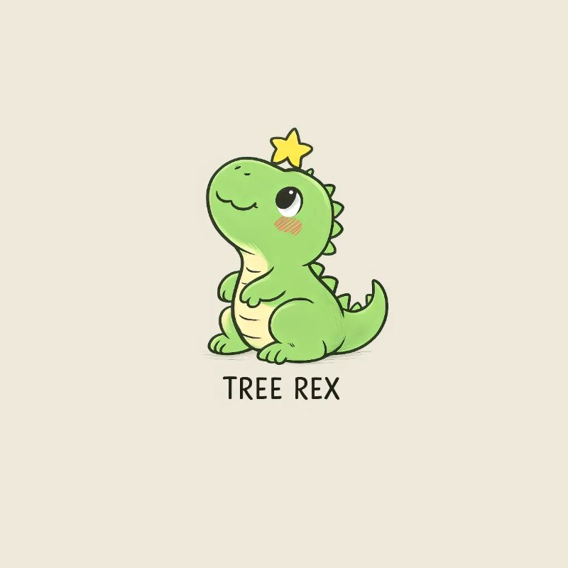 Kawaii Tree Rex Dino