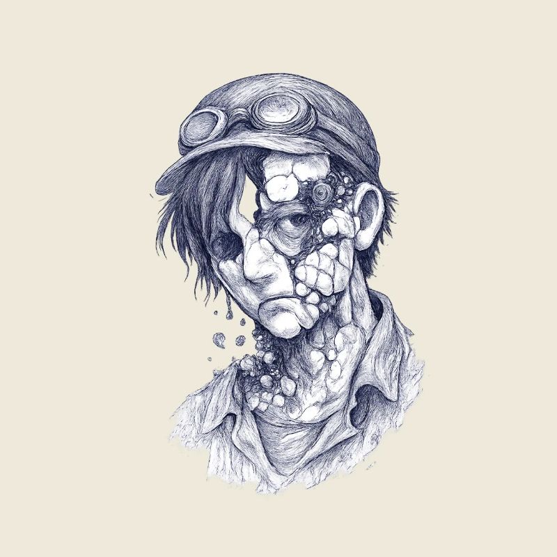 Zerfallener Mechaniker| Surrealer Zomie-Junge