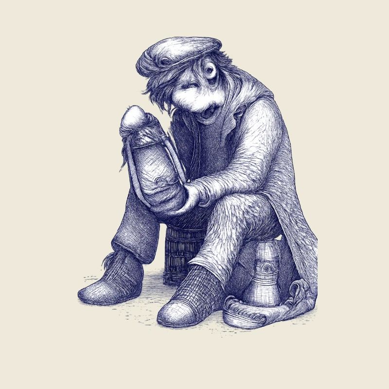 Sad | Hand Painted Drawing Ballpoint Pen