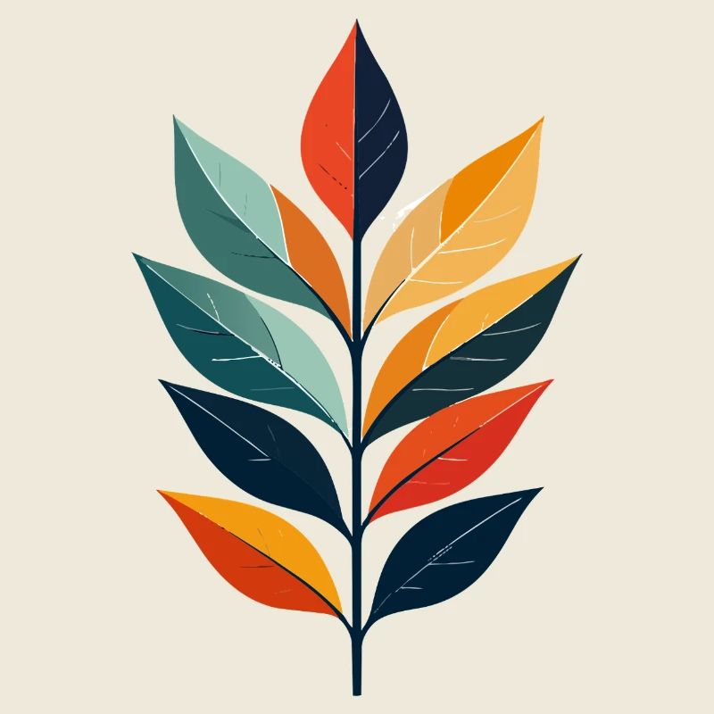 Farbige Blattzweige Design Herbst Blätter Kunst