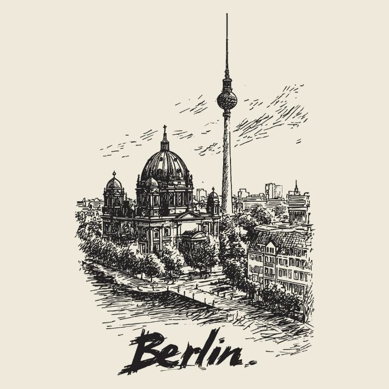 Silhouette de la ligne d’horizon de Berlin