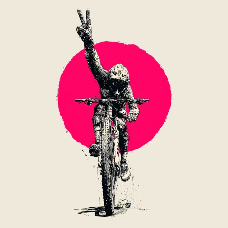 Motocross Peacezeichen Neon Rosa