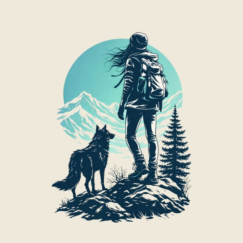 Wolf and Cyan Sky Hike