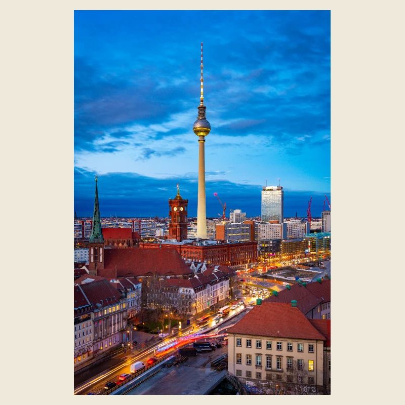 Berlin Skyline Evening Light