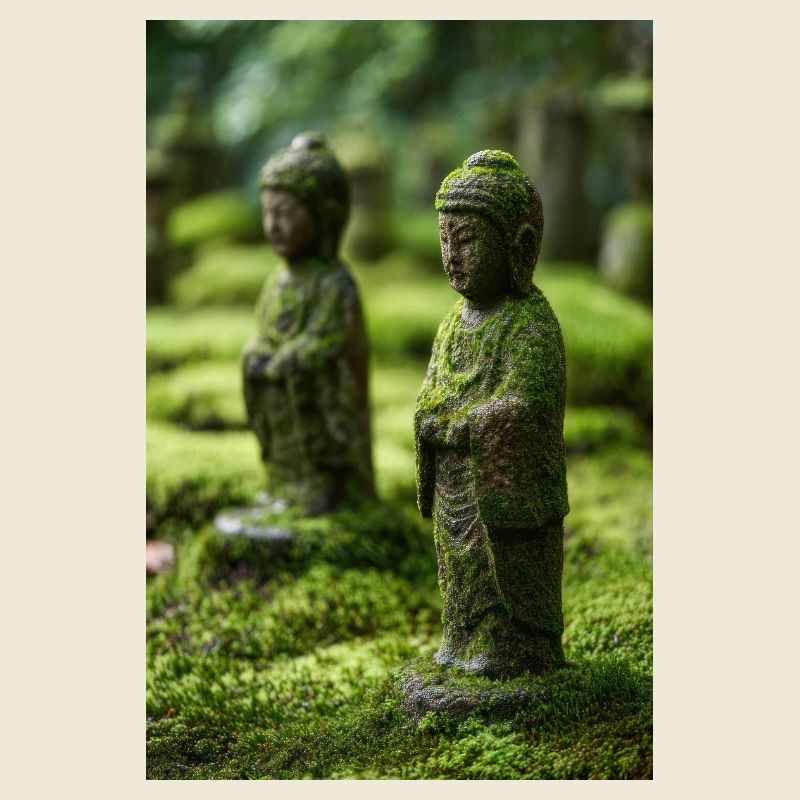 Mossy Buddha Garden Statues