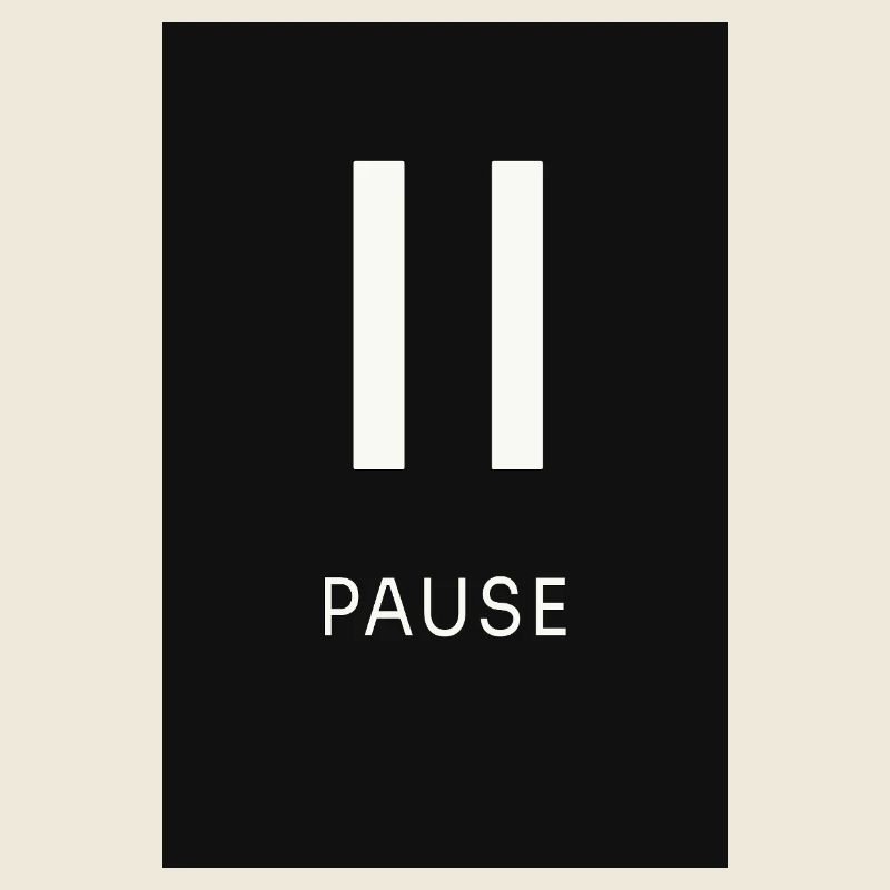 Signe pause Noir minimal