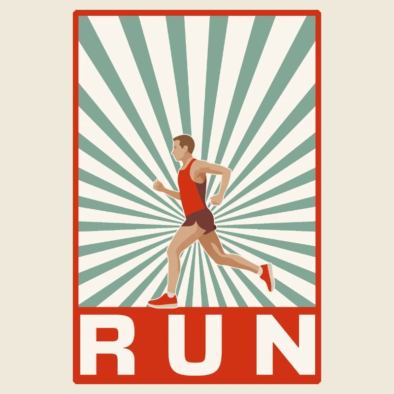 Run Runner Running Vintage Style