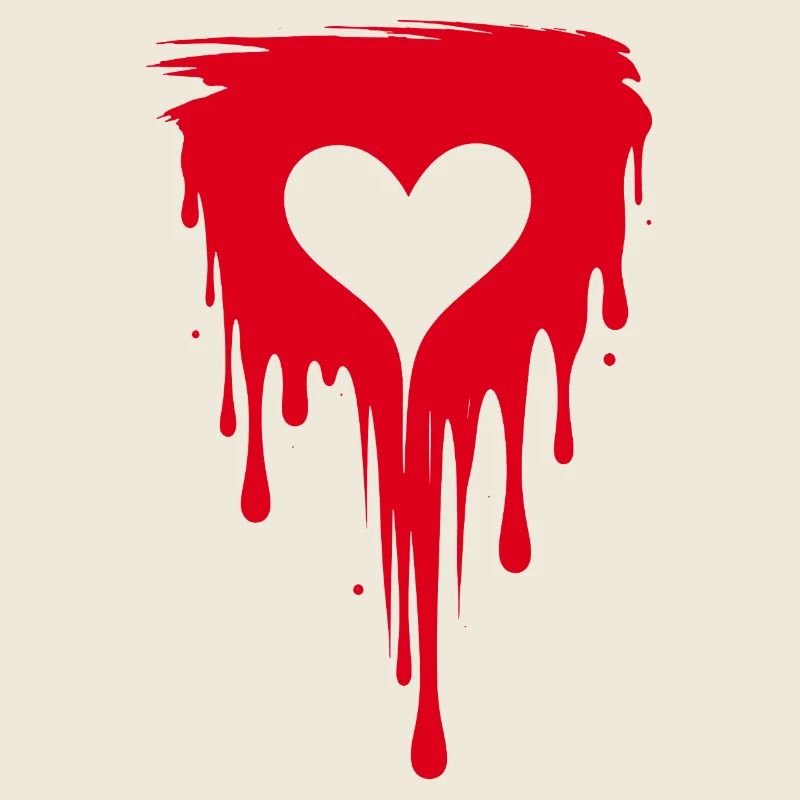 Cœur avec illustration de style graffiti rouge