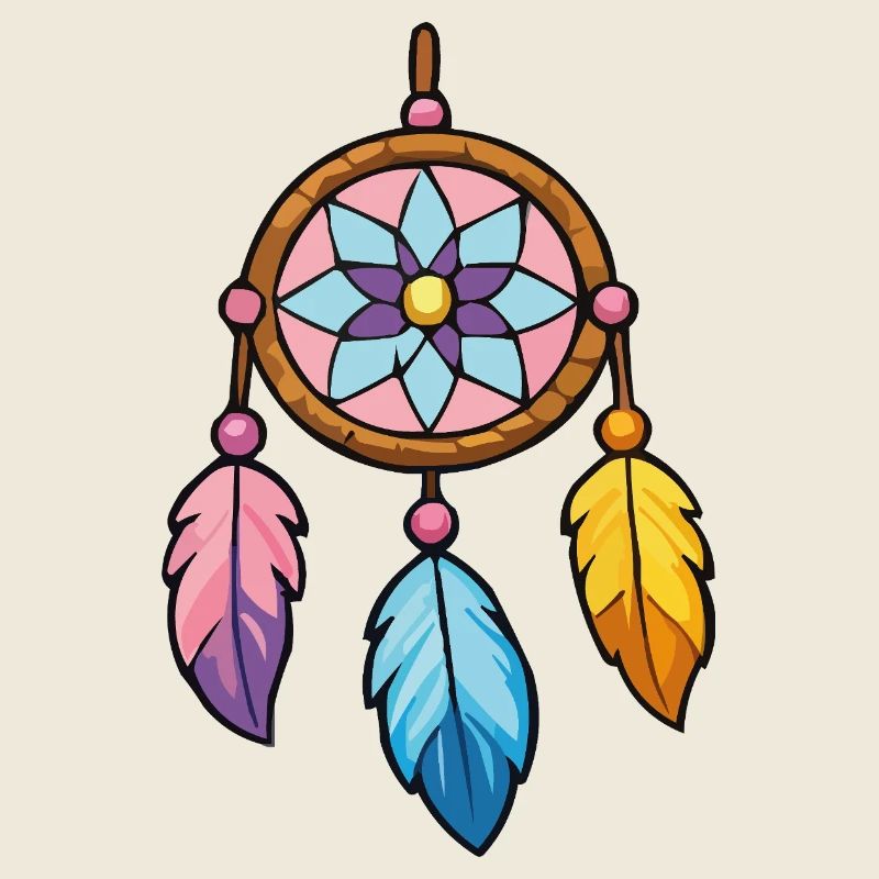 Bunter Traumfänger mit Blütenstern