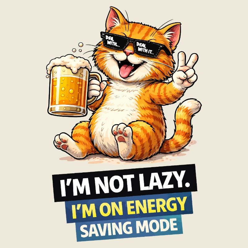 Energy Saving Cat Not Lazy