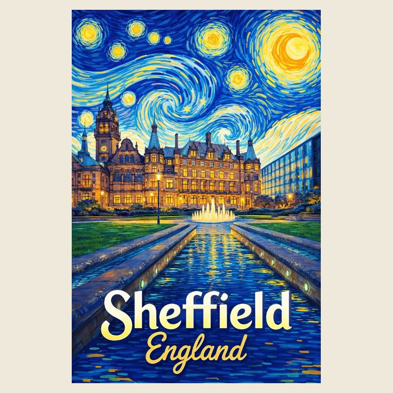 Sheffield, Angleterre, Nuit étoilée