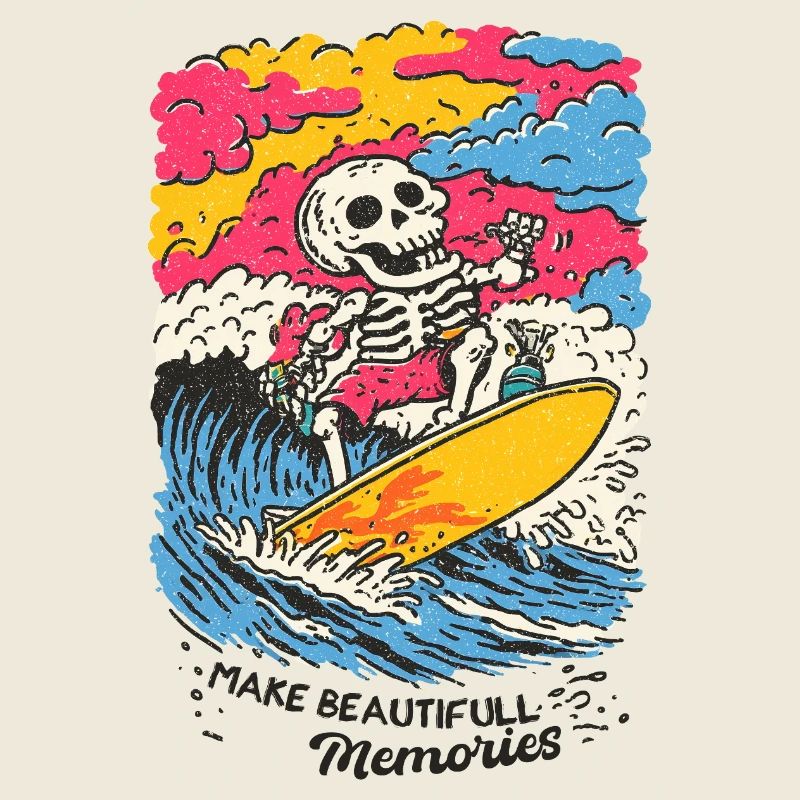 Skelett Surfer – Make Beautiful Memories