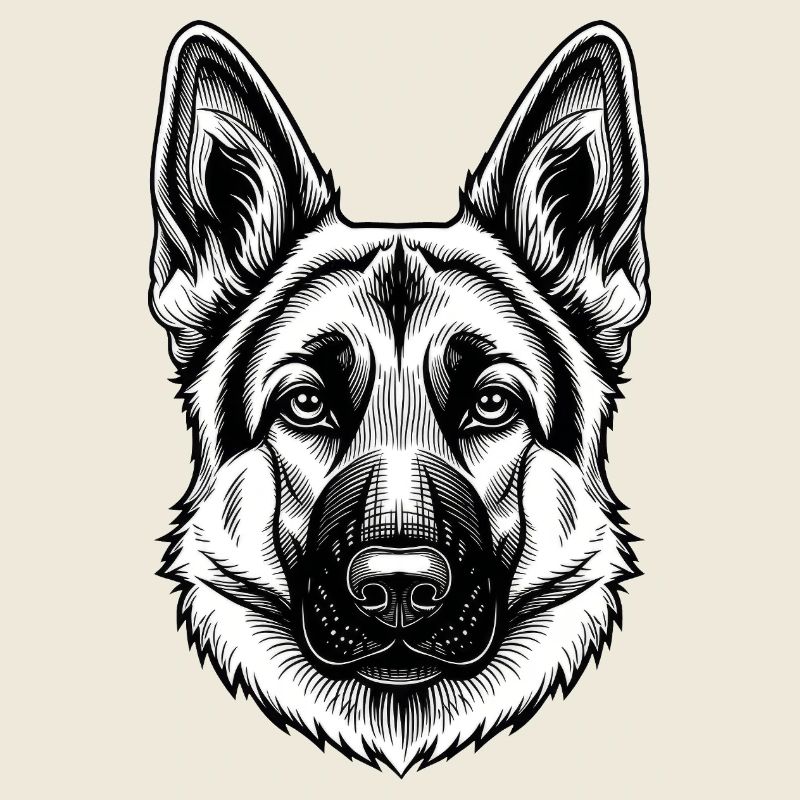 Inkline German Shepherd Head