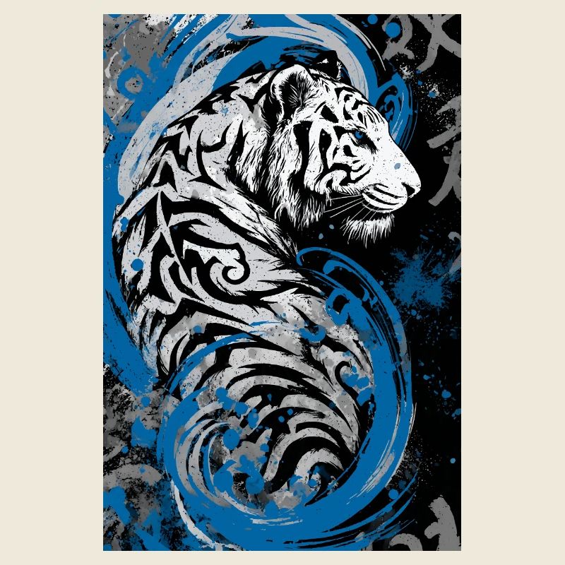 Blue Ebony Tiger with Spirals