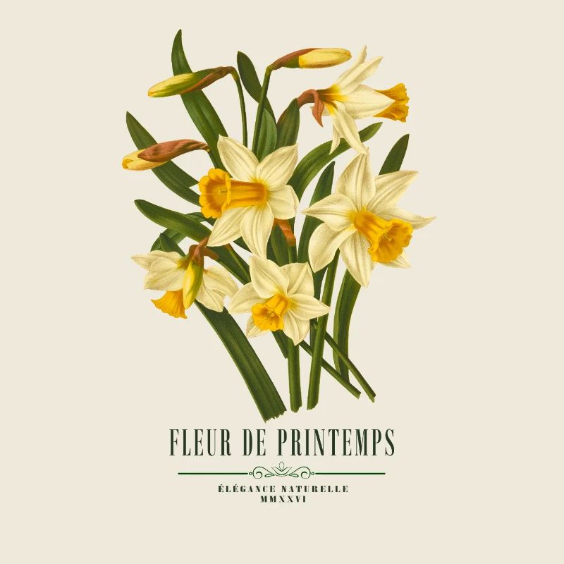Vintage daffodil, narcissus Illustration