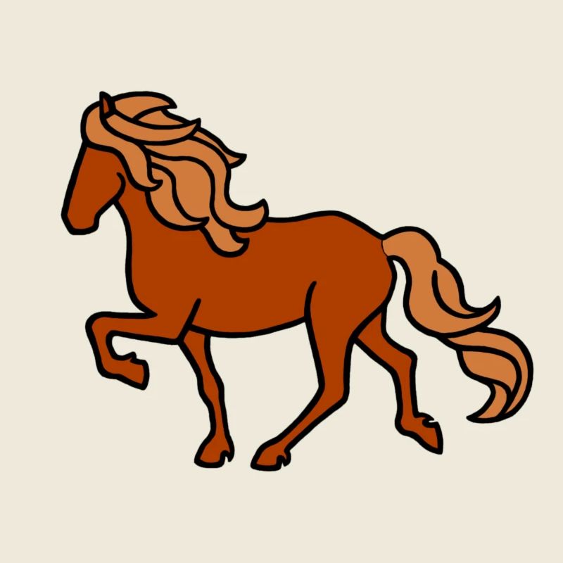 Icelandic horse, fox, lighter