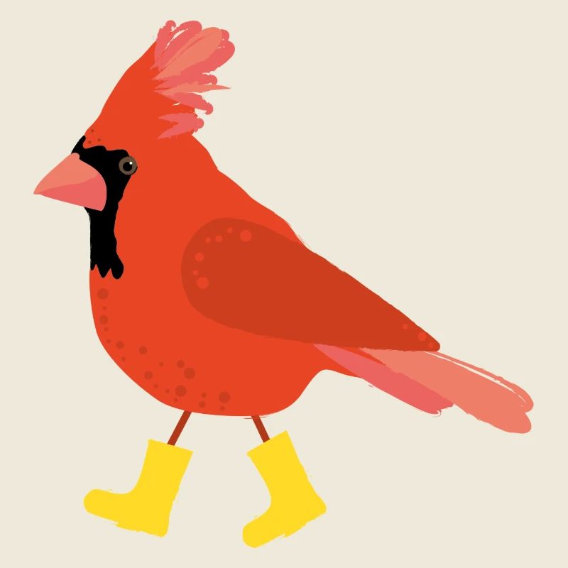 Cardinal in rubber boots Illustration