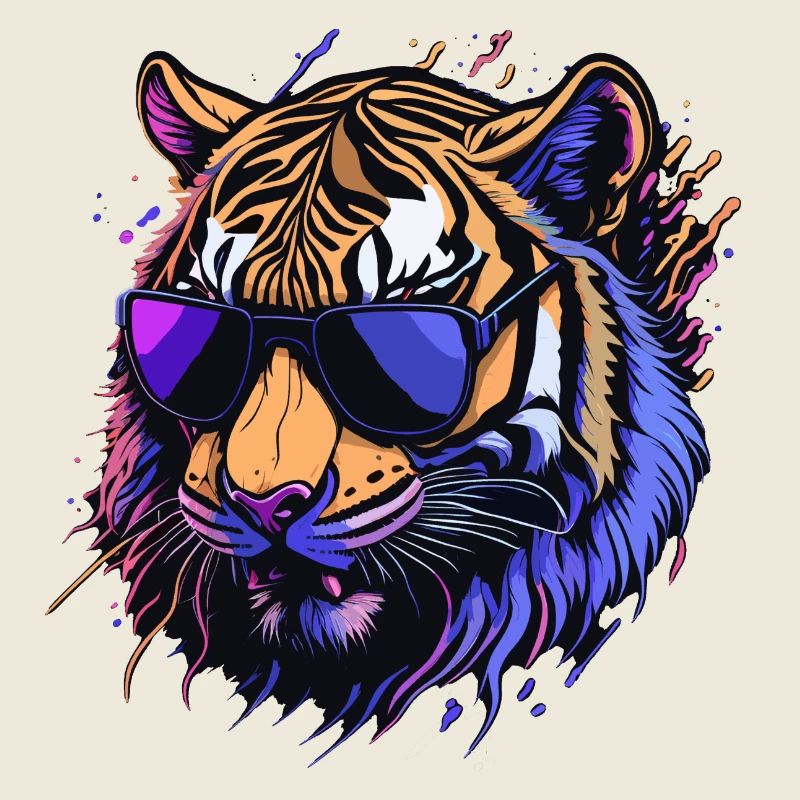 Tète de Tigre cool rétro