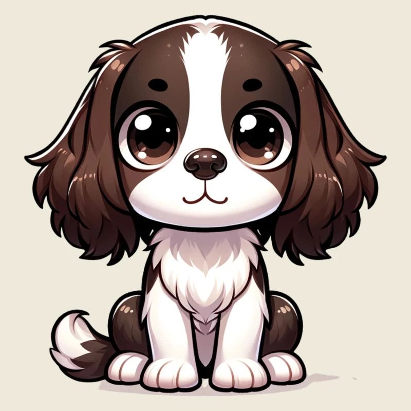 Digitale Illustration des niedlichen Springer Spaniel-Hundes