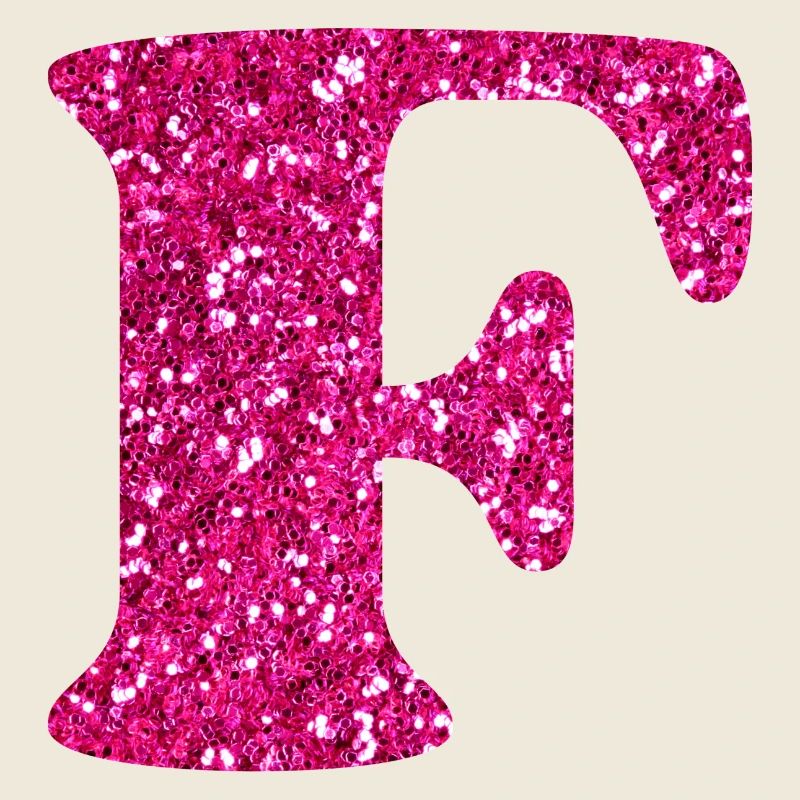 Buchstabe f rosa Glitzer