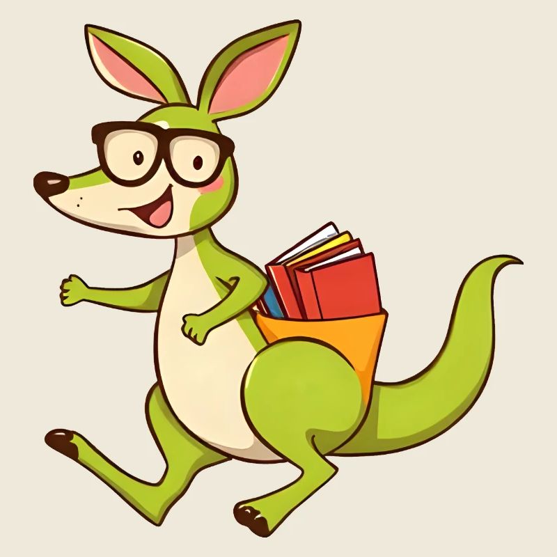 Süßes Känguru-Lesebuch mit Brille