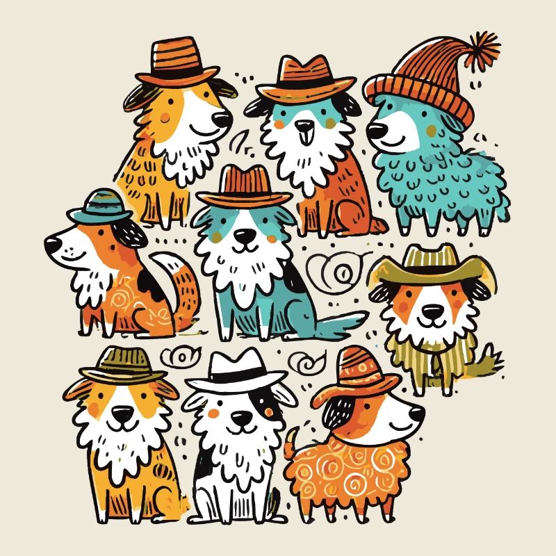 Herding dogs with style and hat
