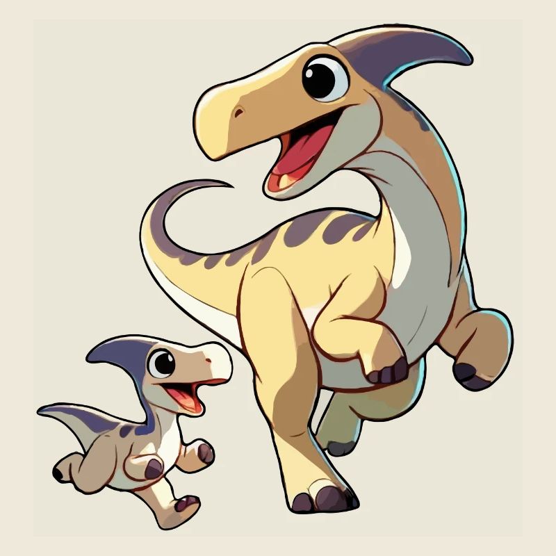 Parasaurolophus Mutter und Kind