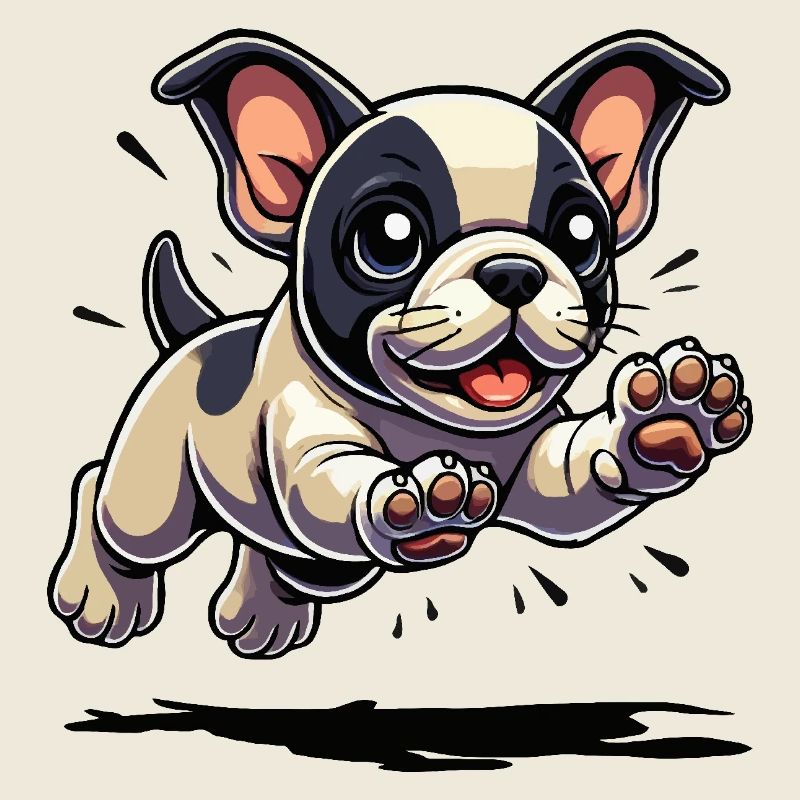 Sauts de chiot bouledogue français