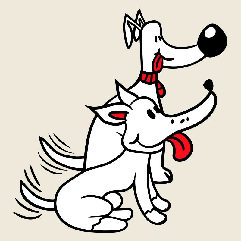 2 Dogs Team Two Friends Tail Wiggle Crew