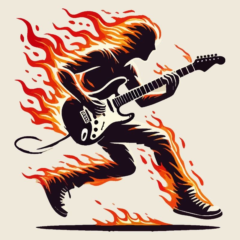 Guitariste brûlant