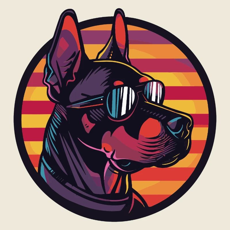 Dobermann Hund Cool Comic