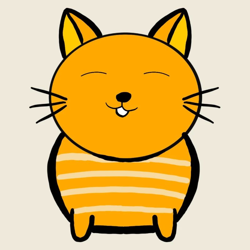 Chat orange joyeux avec des rayures