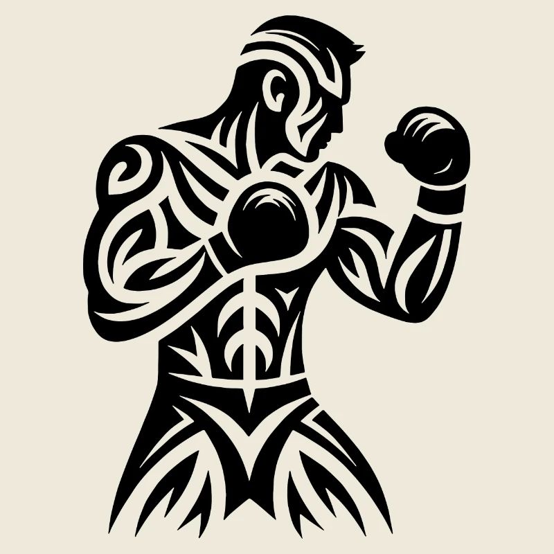 Thai Boxing Tribal Tattoo Fist Boxer Fighter