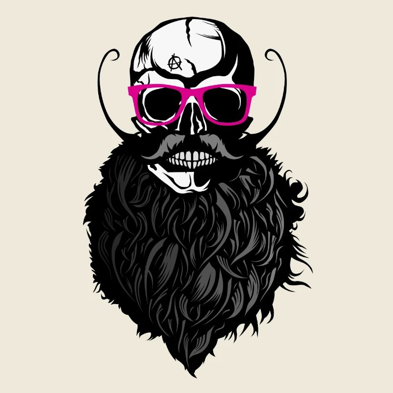 tete de mort hipster crane chauve logo anarchy slu