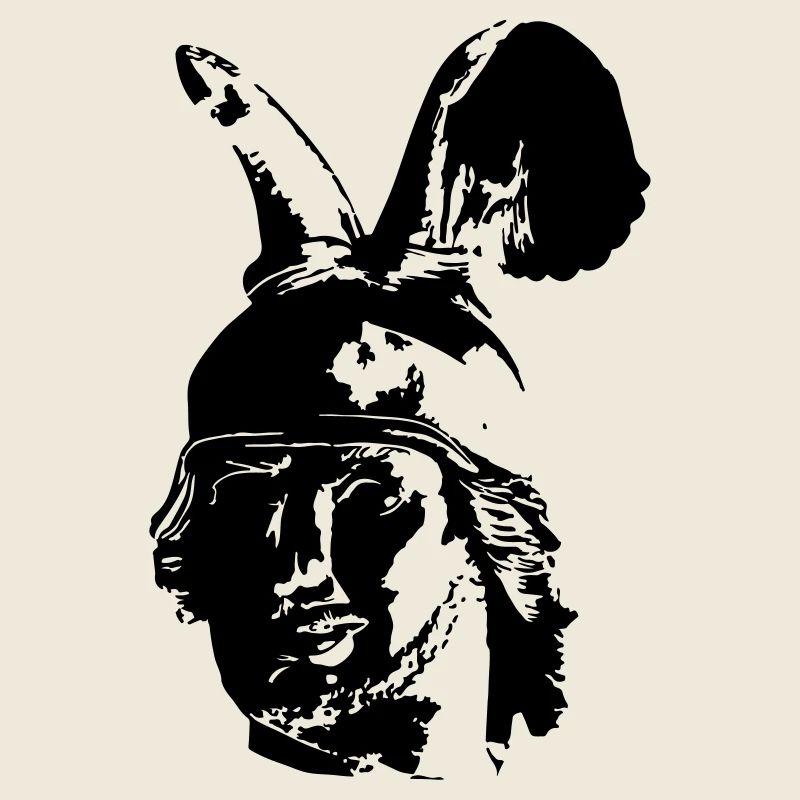 Kopf des Hermannsdenkmals - einfarbig, schlicht