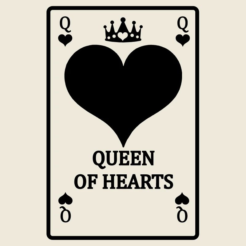 Playing card My hearts queen with text 'MY QUEE