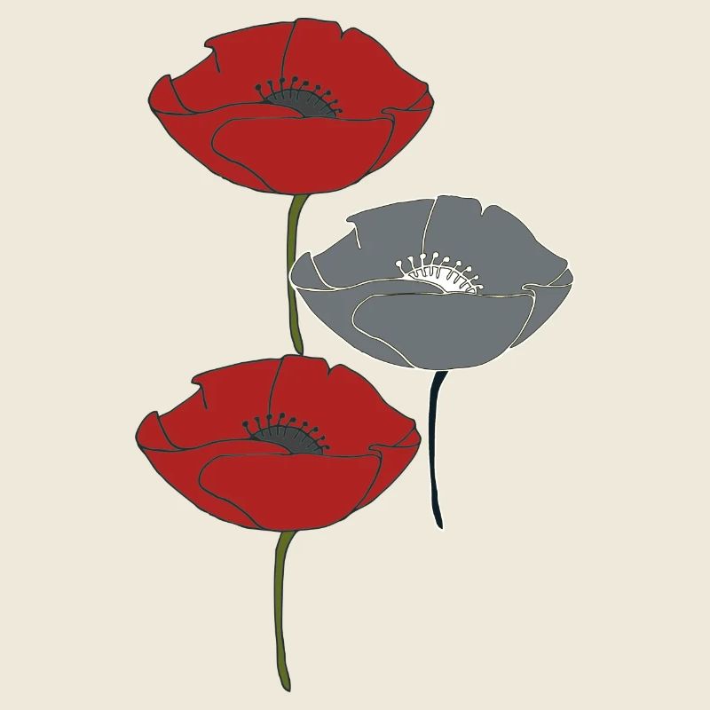 poppies and grey