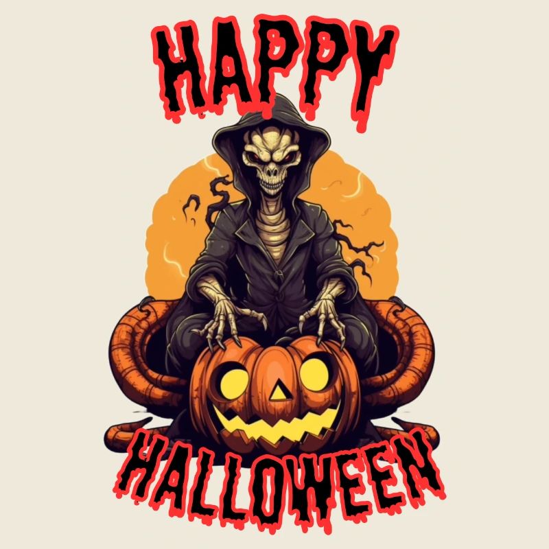 Creepy Halloween Hat Killer with Pumpkins