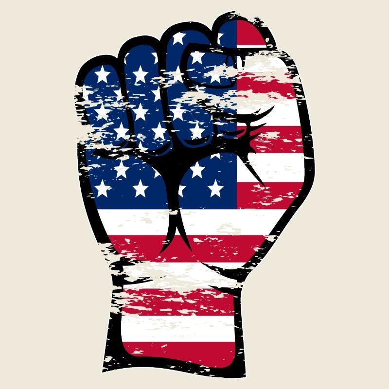 Drapeau des États-Unis Poing Main Symbole utilisé