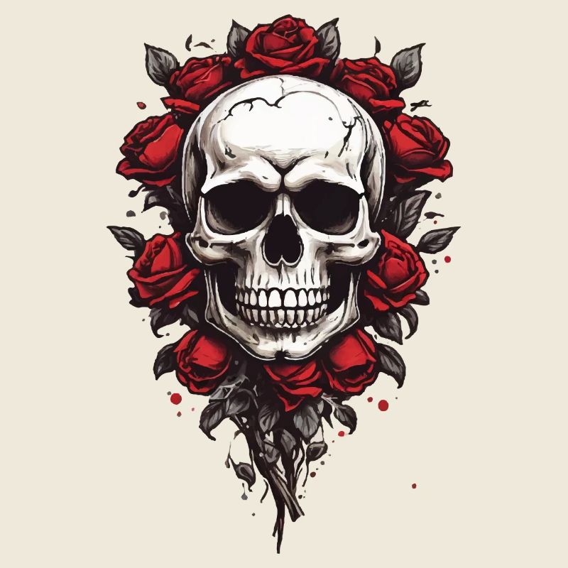 Crâne rose de style gothique