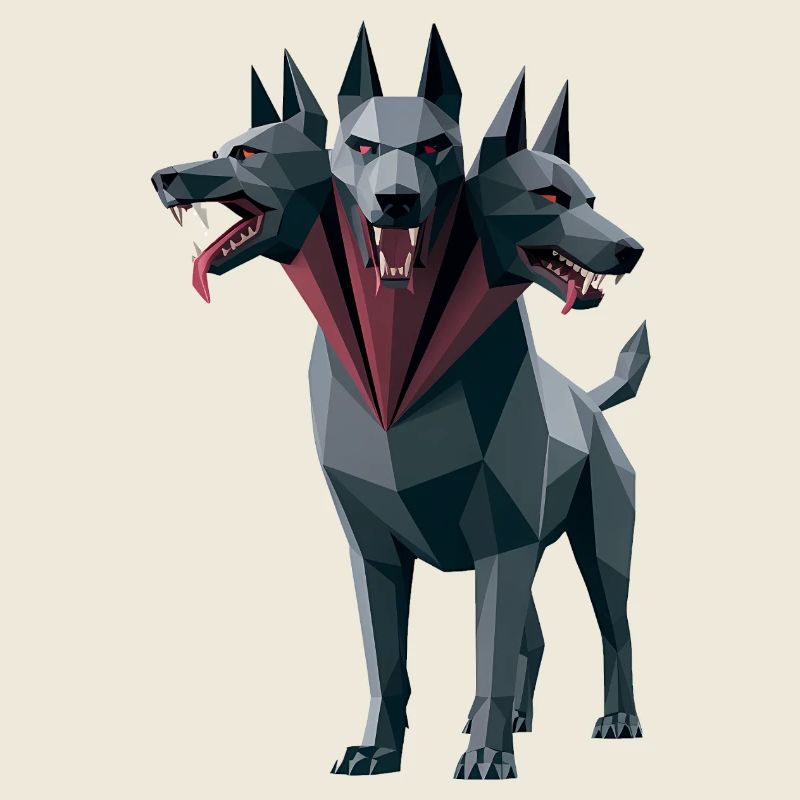 Cerberus - Cooles Low-Poly-Logo