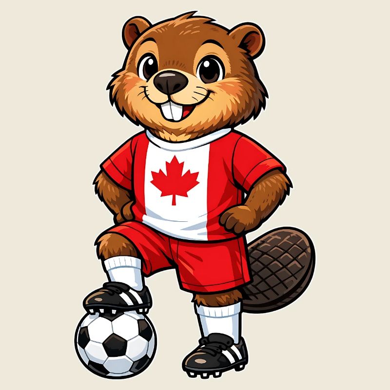Soccer Beaver Canada Fan Drapeau canadien
