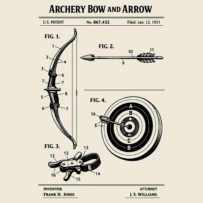 archery blueprint patent design
