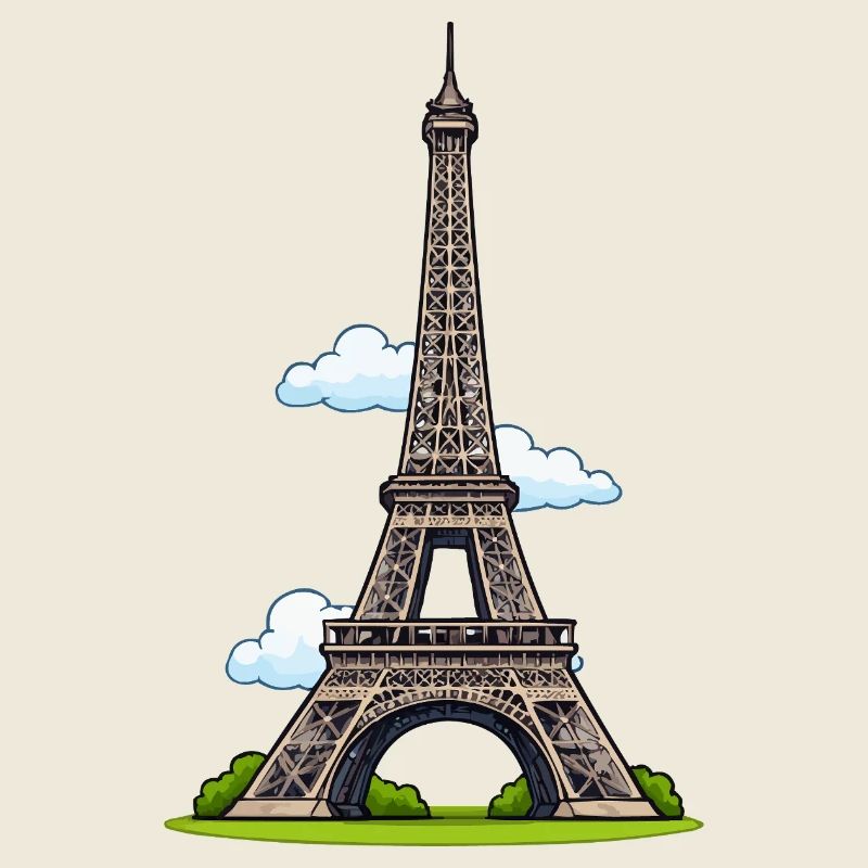 Eiffelturm Cartoon Stil