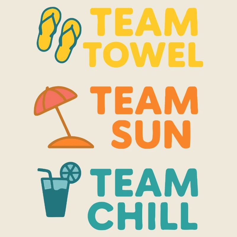 Sommergeschenk: Team Handtuch. Team Sonne. Team Ch
