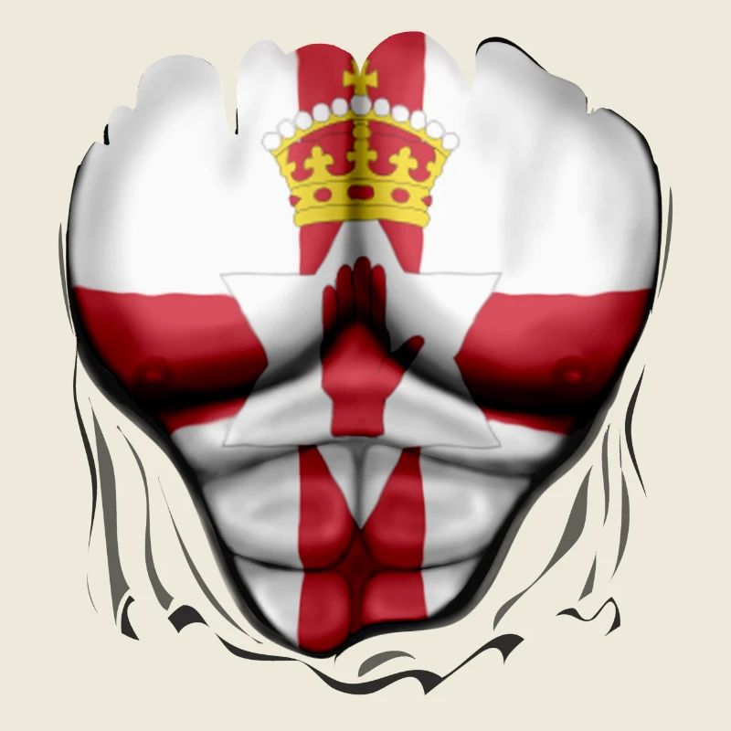 Northern Ireland Flag Ripped Muscles, six pack,