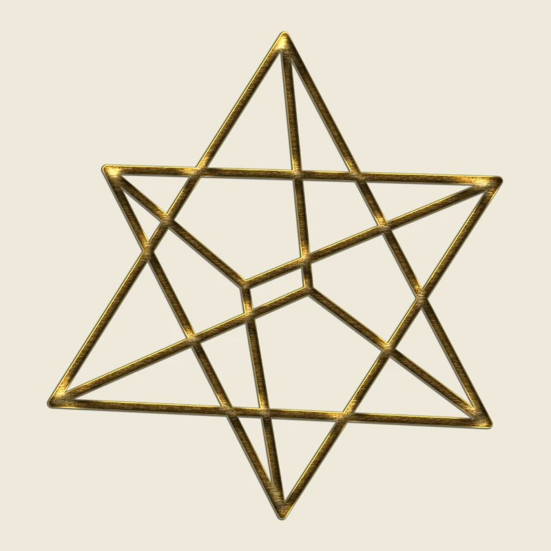 Merkaba, 3D, gold, divine light vehicle, sacred